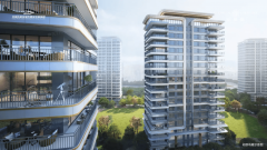 滨河景不雅带沿着河道两岸